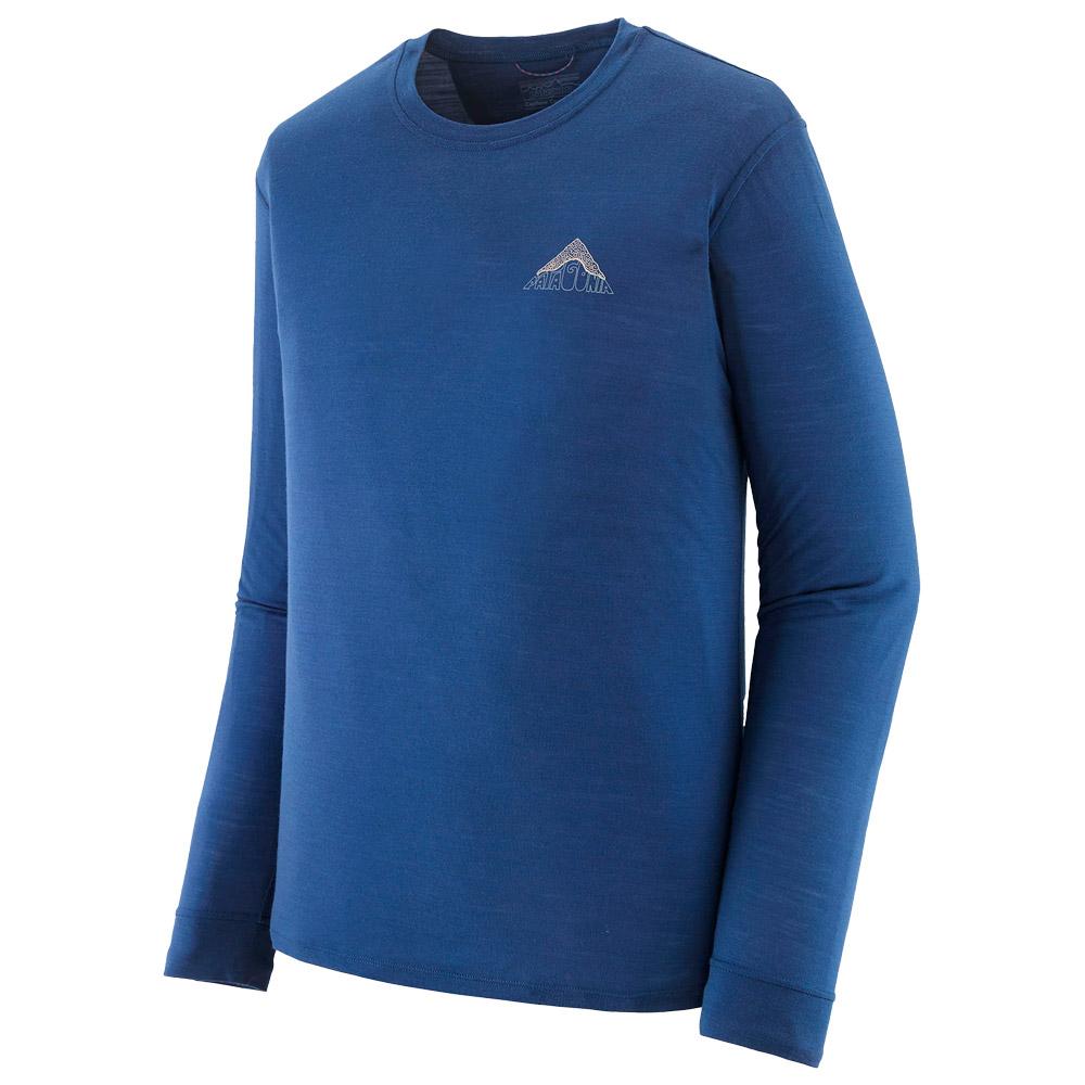 Patagonia - M's Long-Sleeved Capilene Cool Merino Graphic Shirt Driftways Clement Blue - XL - Wander-T-Shirt - Größe XL - Blau - Herren - Glisshop.de