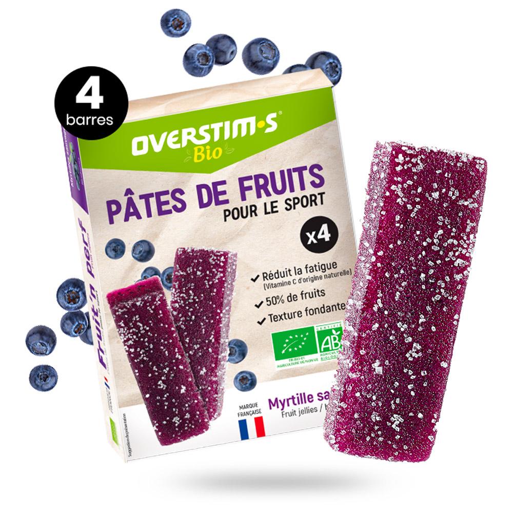 Overstims - Pates De Fruits Bio (4 x 25 g.) Myrtille - Energy bar