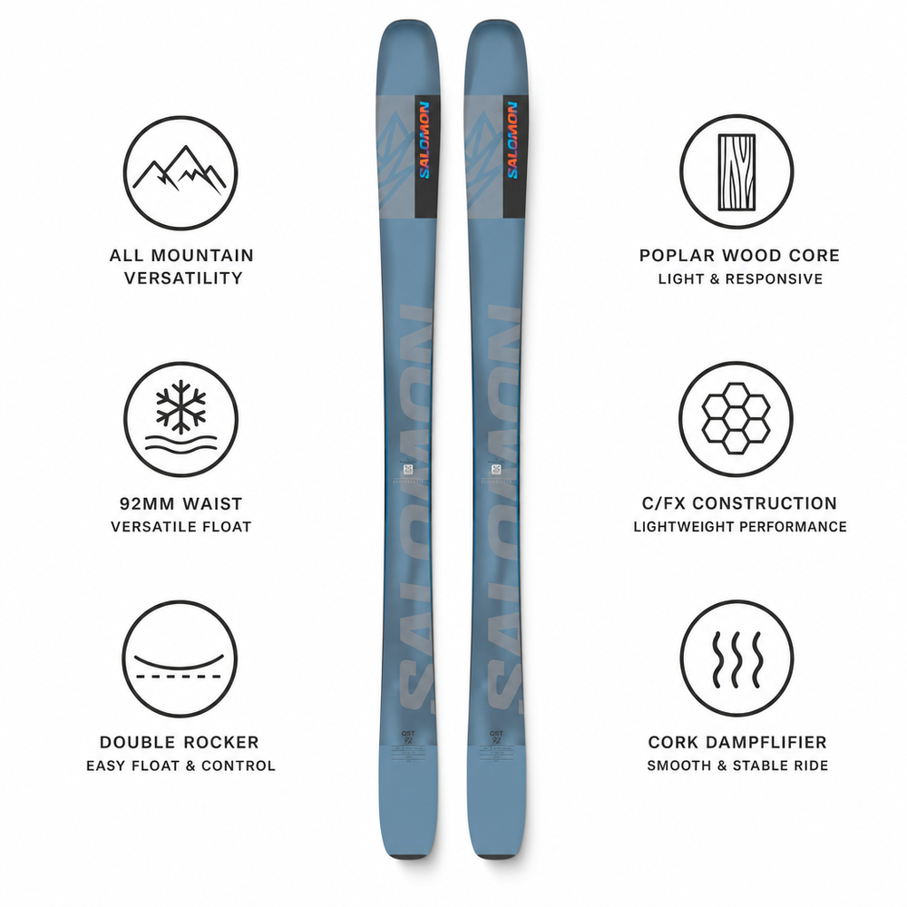 Salomon Alpine ski set Qst 92 + bindings - Winter 2025 | Glisshop
