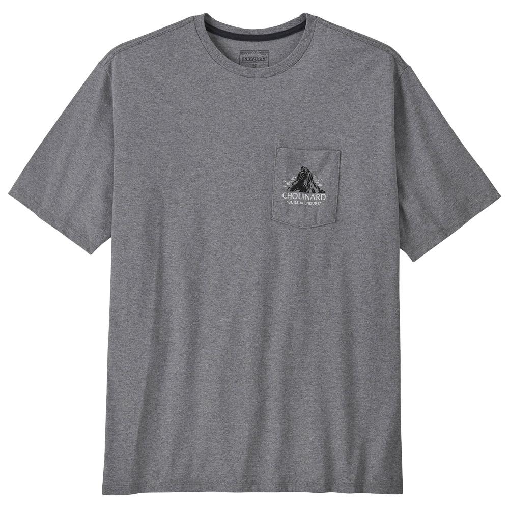 Patagonia - Chouinard Crest Pocket Responsibili-Tee Gravel Heather - M - T-Shirt - Größe M - Gravel Heather - Herren - Glisshop.de