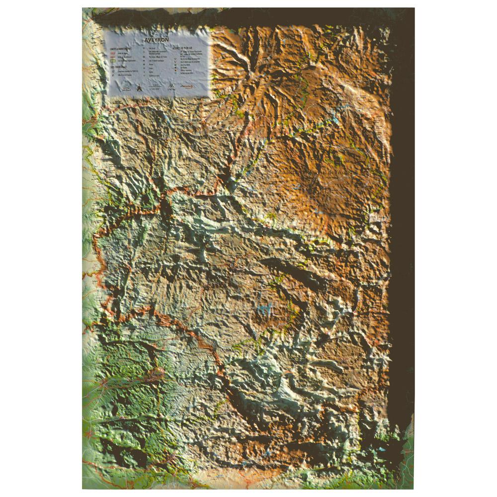 3DMAP - L'Aveyron - Raised-relief map