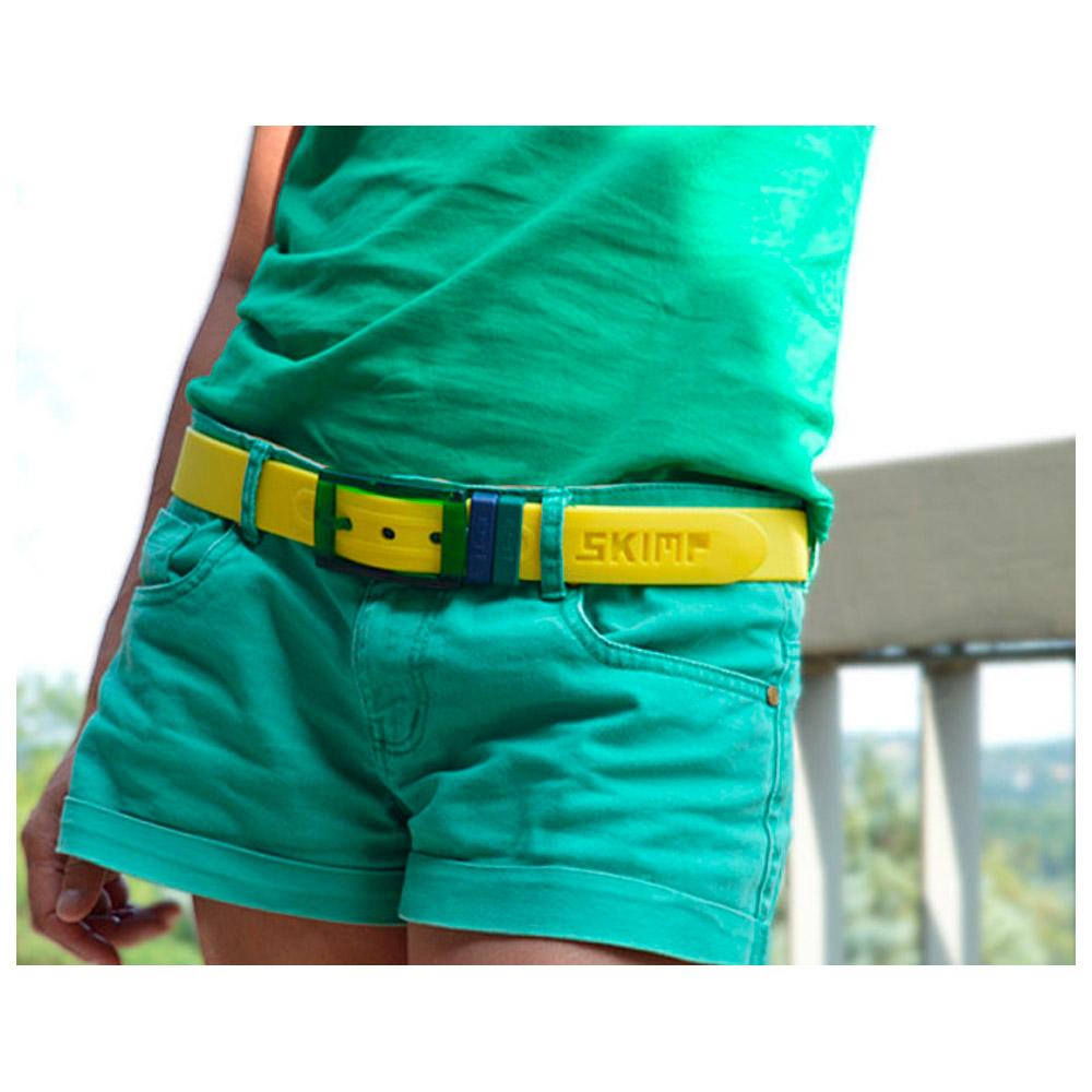 SKIMP - Cintura Originale Regolabile Senza Metallo - Plastica Riciclabile - Lunghezza 140 Cm - Fibbie Intercambiabili - Lavabile A Mano