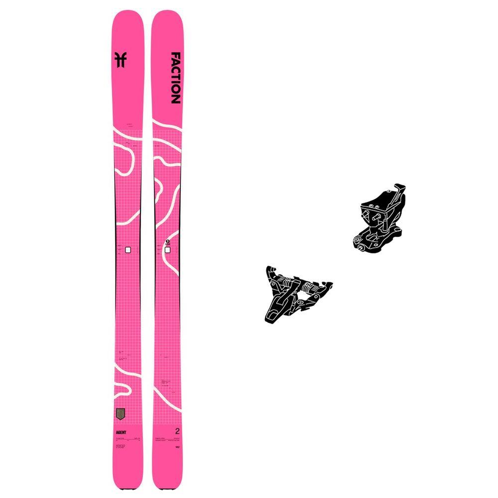 Faction - Pack Touring skis Agent 2 Pink - 155 + 11.0 Tp 100mm Black Anthracite - Touring skis
