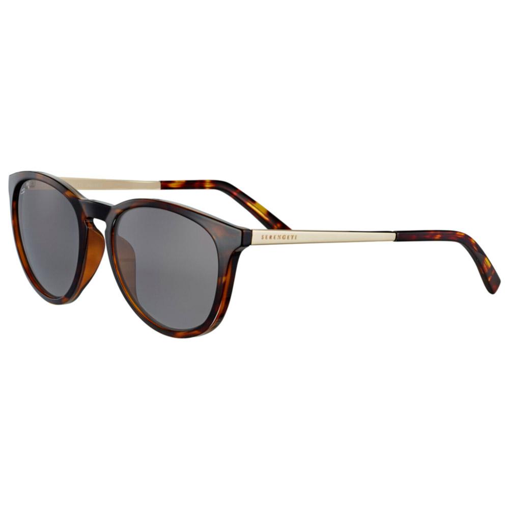 Serengetti Brawley Sunglasses - Square Shiny Classic Tortoise Frame With Saturn Polarized Lenses
