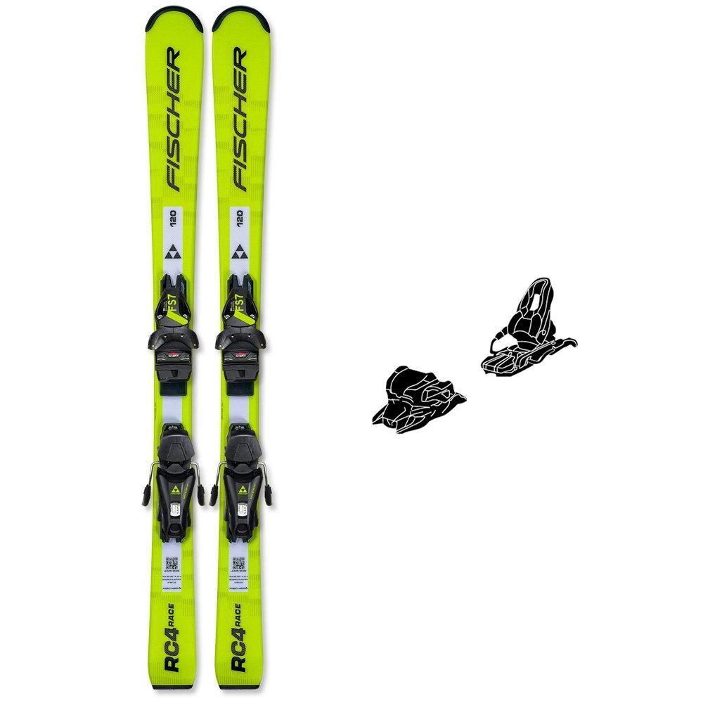 Fischer - Pack Ski RC4 Race Jr (130-150) - 150 + Fs7 Gw Ca Jrs Br.78 Solid Black Yellow - Ski