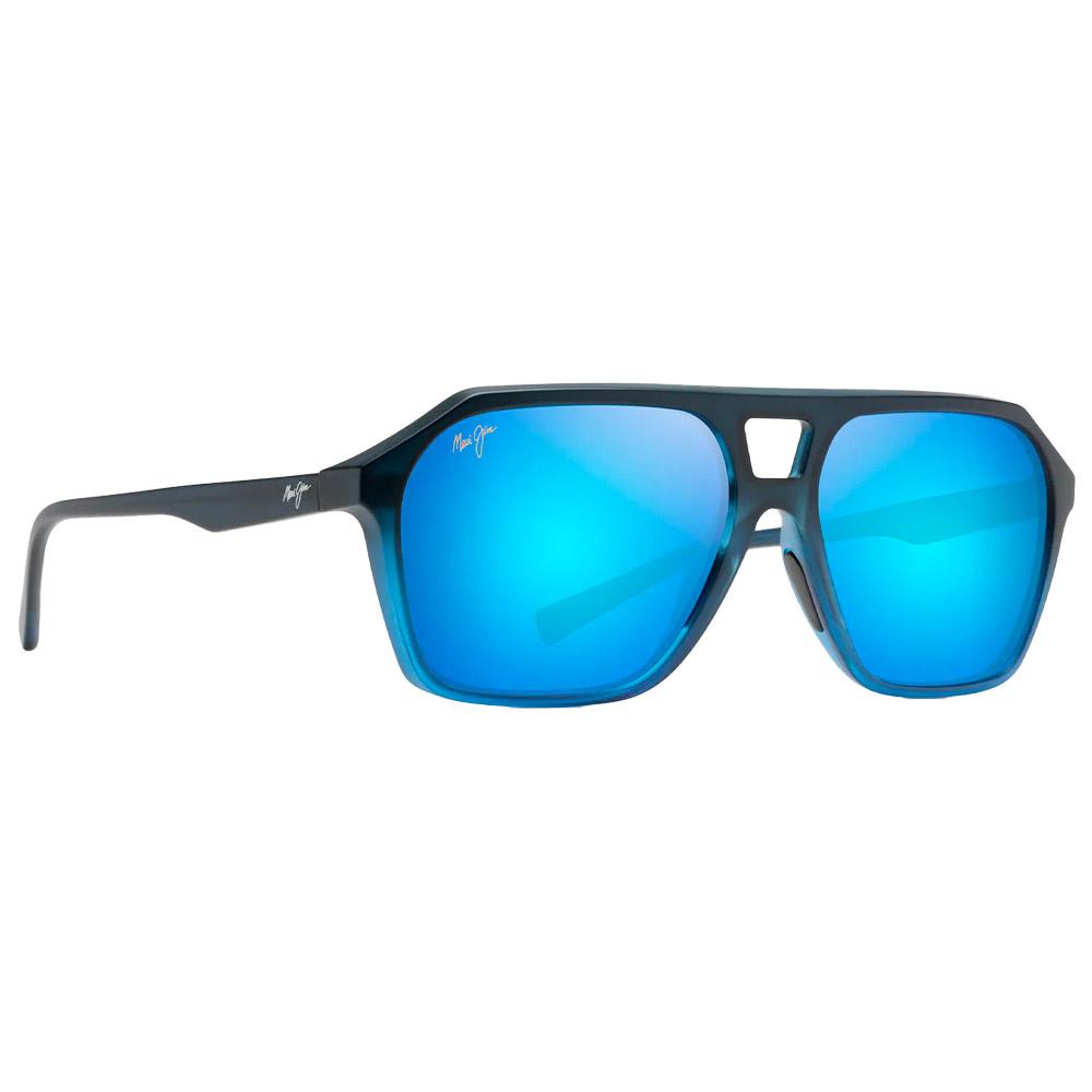 Maui Jim - Wedges Fondu Noir Mat Bleu Blue Hawaii Mineral Superthin - Sonnenbrille - Schwarz - Glisshop.de