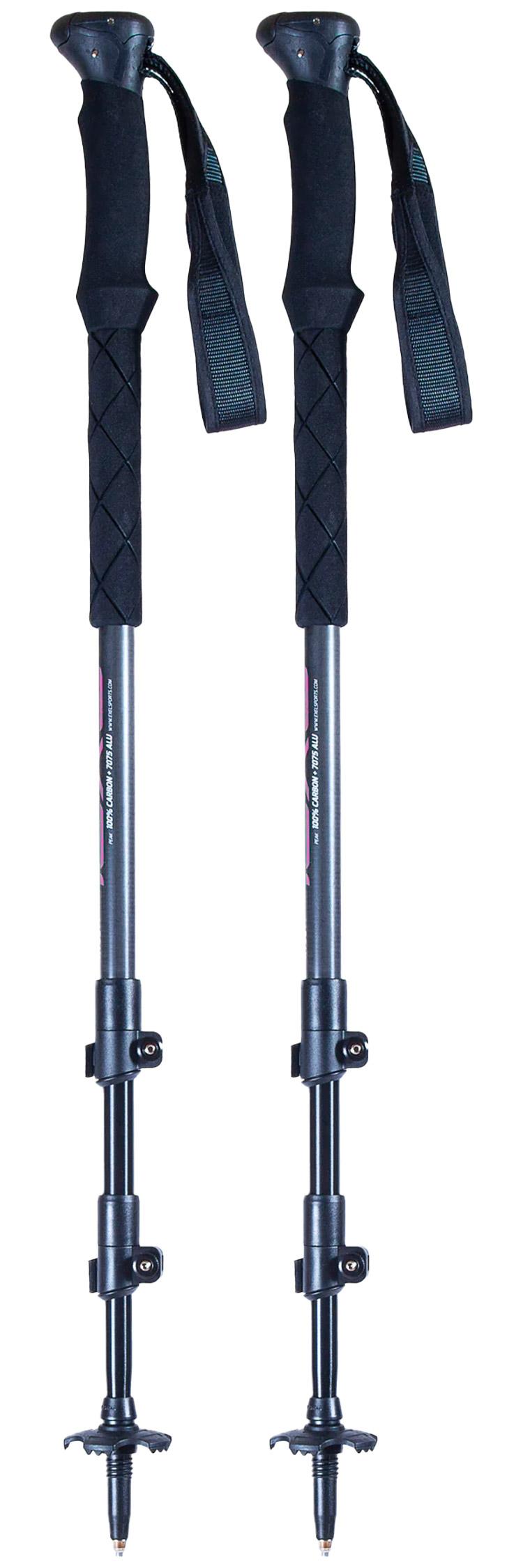 Exel - Peak Woman Carbon 100-135 Grey Pink - Hiking poles