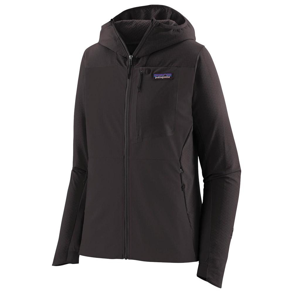 Patagonia - W R1 CrossStrata Hoody Black - XS - Fleece - Größe XS - Schwarz - Damen - Glisshop.de