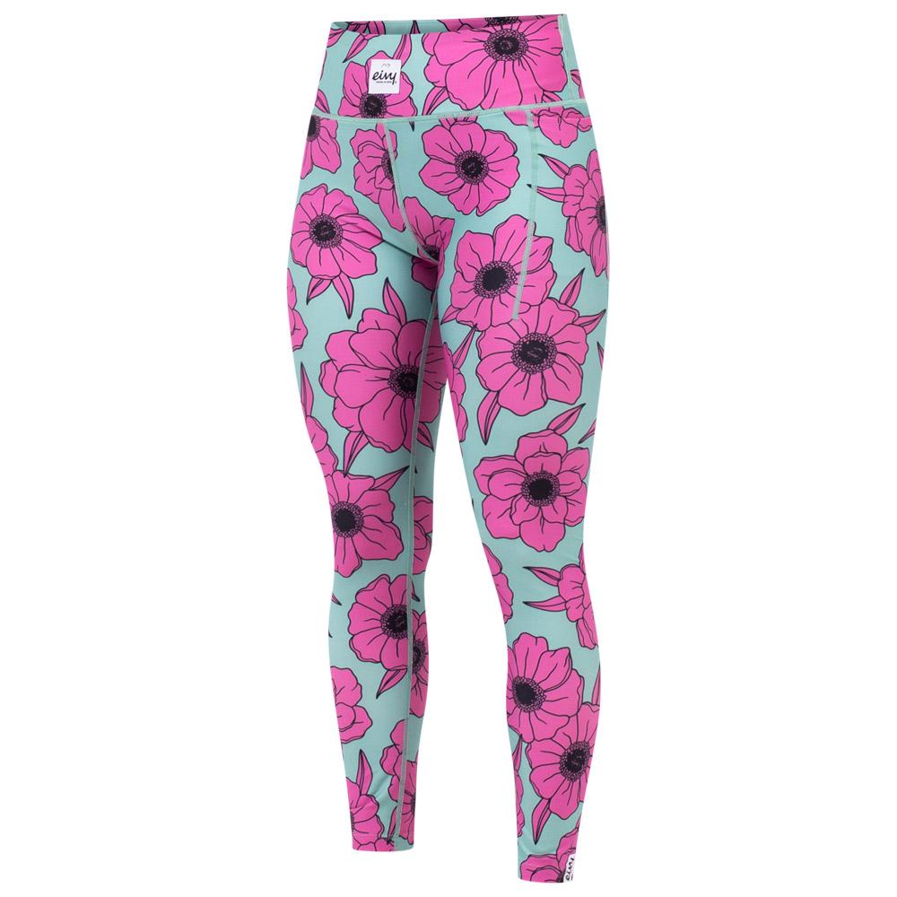 Eivy - Pocket Tights Turquoise Flower - S - Funktionsunterwäsche - Größe S - Turquoise Flower - Damen - Glisshop.de