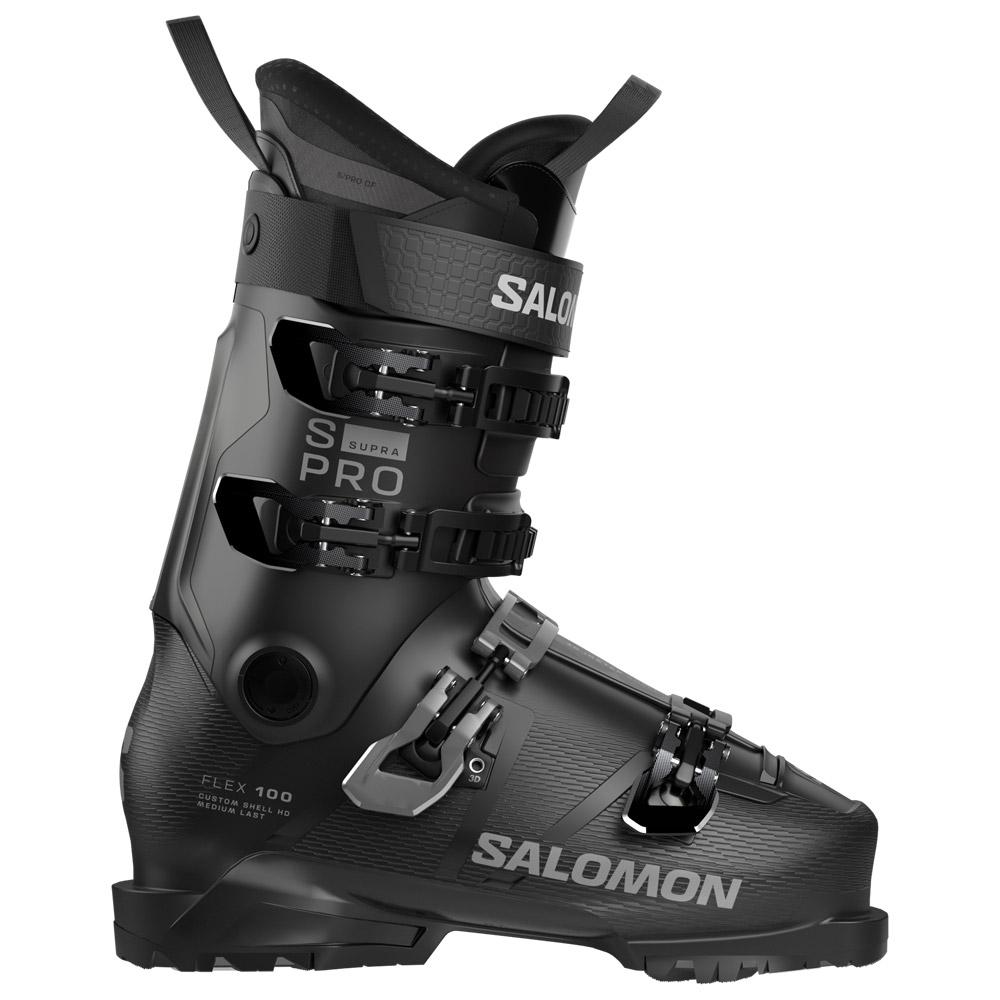 Salomon - S/Pro Supra 100 Black Dark Grey Met. Beluga - 25-25.5 - Ski boots