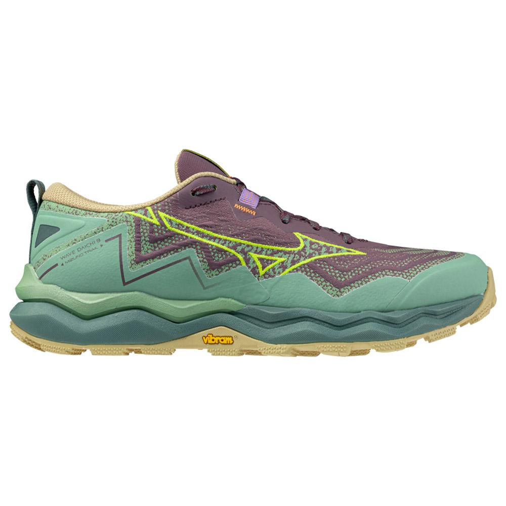 Mizuno - Wave Daichi 9 W Granite green F.yellow Palekhak - 5 - Trail shoes