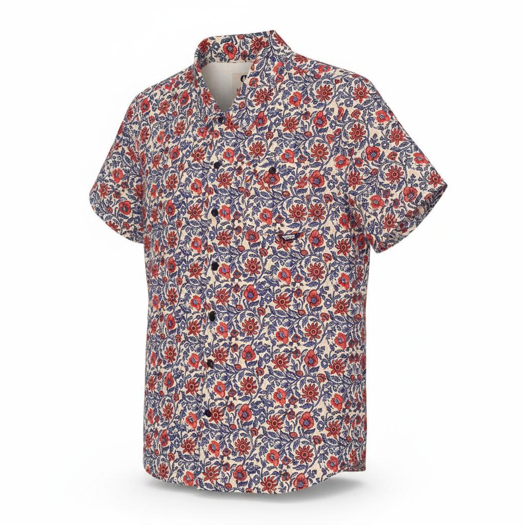 Picture - Mataikona Short Sleeve Shirt Aster Print - M - Hemd - Größe M - Rot - Herren - Glisshop.de