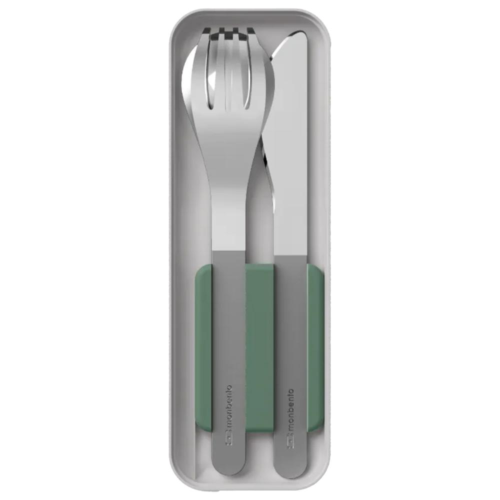 monbento - Slim Box Green Natural - Cutlery