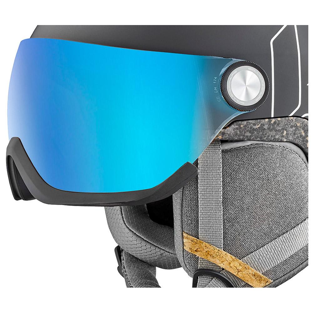 Bollé V-LINE Casco Da Sci Unisex - Nero Opaco, Visiera Fotocromatica Cat.1-3, Taglia Media, Confortevole E Ventilato