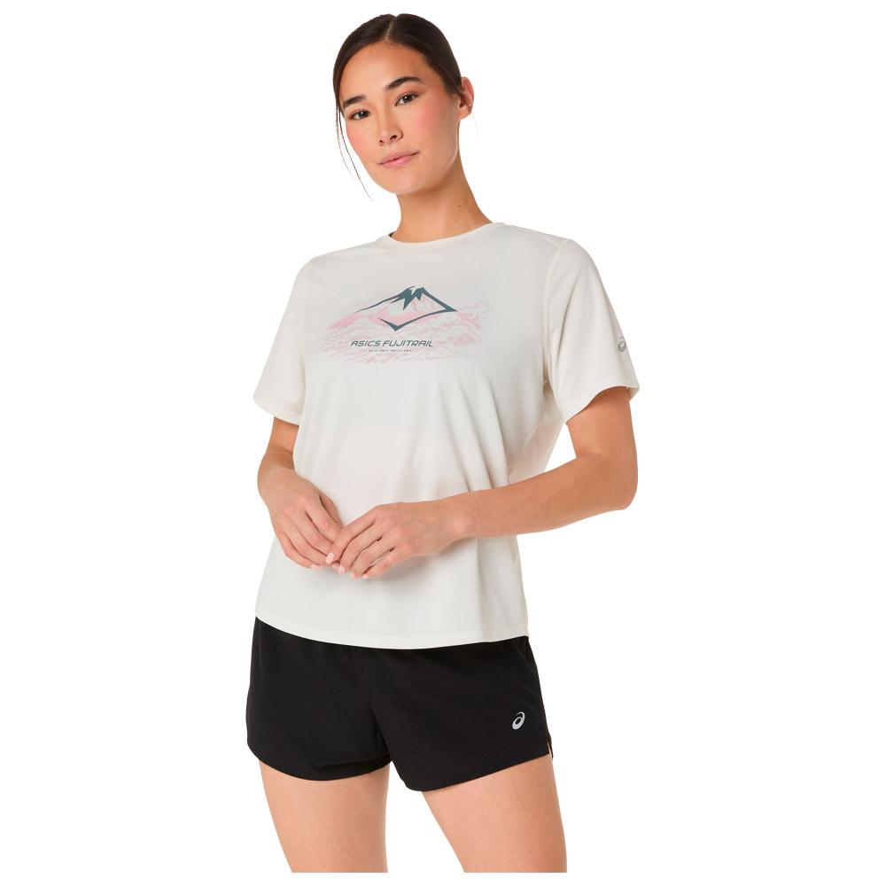Asics - Fujitrail Logo Short Sleeve W Cream - M - Trail tee-shirt
