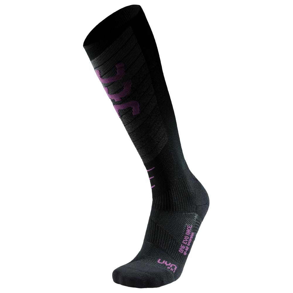 Uyn - Woman Ski Evo Race One Socks Black Purple - 37-38 - Ski socks
