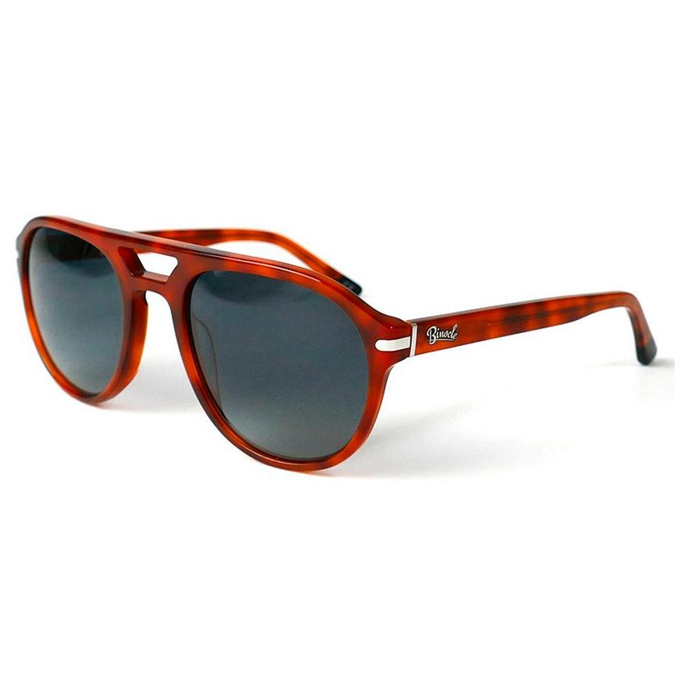 Binocle Eyewear - Bradley Shiny Orange Tortoise Gradient Grey Blue Polarized - Sonnenbrille - Blau - Glisshop.de