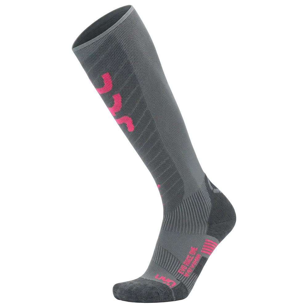 Uyn - Woman Ski Evo Race One Socks Grey Pink - 39-40 - Skisocken