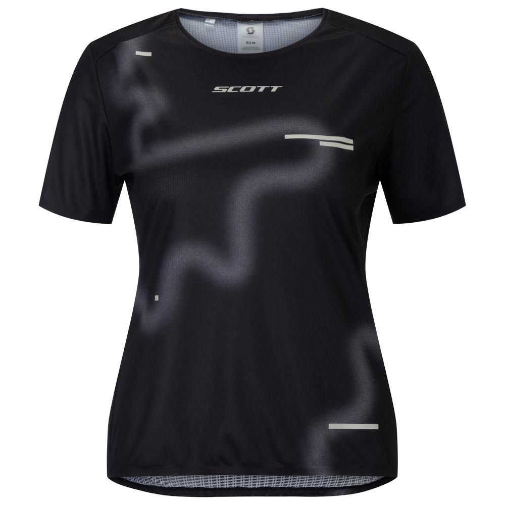Scott - W's Rc Run Short Sleeve Black Spray Grey - S - Trail tee-shirt