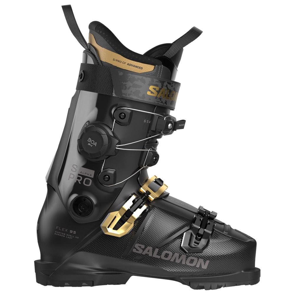 Salomon - S/Pro Alpha C Boa 95 W Black Gold Met. Dark Grey Met. - 23-23.5 - Ski boots