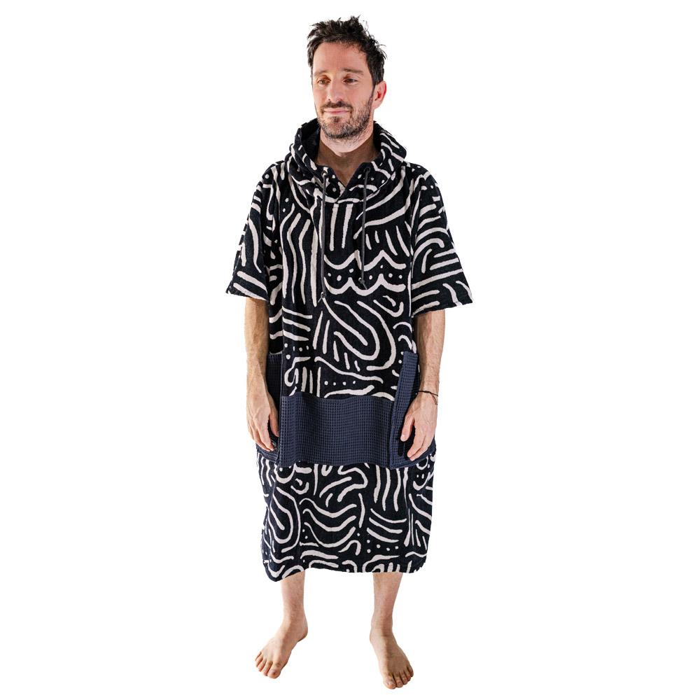 All-In - V-Poncho Men Beach Crew Matis Black - Changing Robe