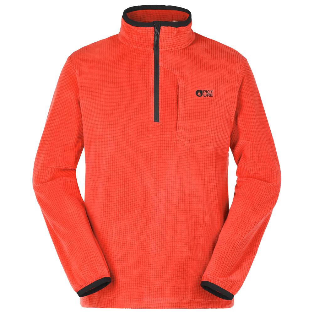 Picture - Weavy 1/4 Zip Fiery Red - L - Fleece