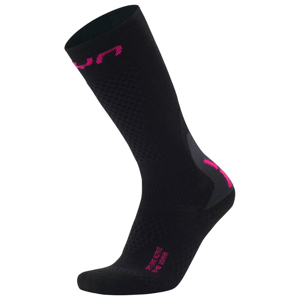 Uyn - Woman Ski One Alpine Merino Sock Black Pink - 37-38 - Ski socks