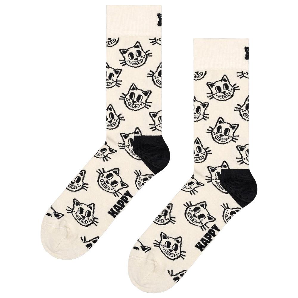 Happy Socks - Crew Socks Cat White - 36-40 - Socks