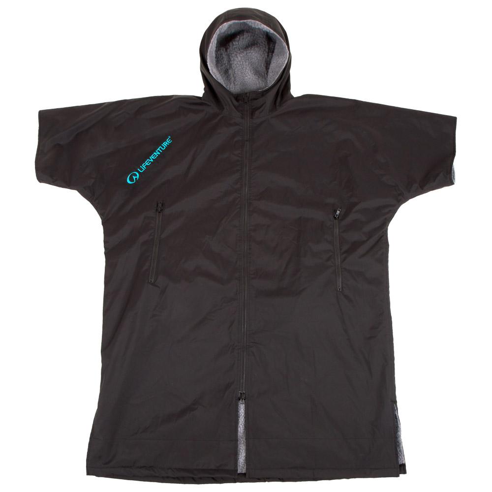 Lifeventure - Therma Robe Short Sleeved Black - L-Xl - Regenponcho - Größe L-Xl - Schwarz - Glisshop.de