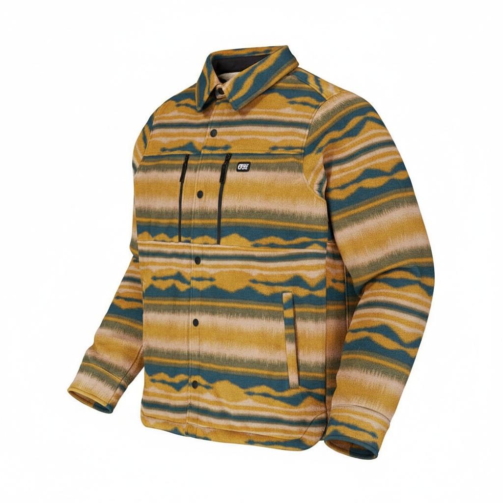 Picture - Bemidji Geometric Stripes - L - Kapuzenjacke - Größe L - MulticolGold - Herren - Glisshop.de