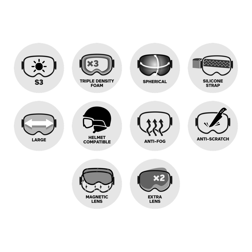 Red Bull Spect Goggles Magnetron Matte Black Blue Snow - Winter