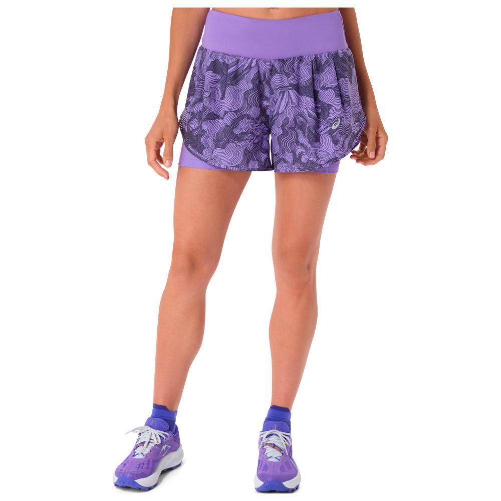 Asics - Road All Over Print 2in1 3.5In W Amethyst - M - Trail shorts