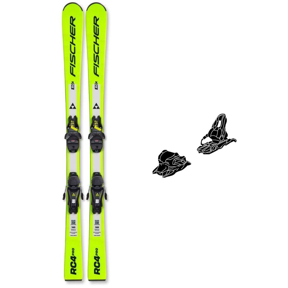 Fischer - Pack Ski Rc4 Pro Jrs - 160 + Fs7 Gw Ca Jrs Br.78 Solid Black Yellow - Ski