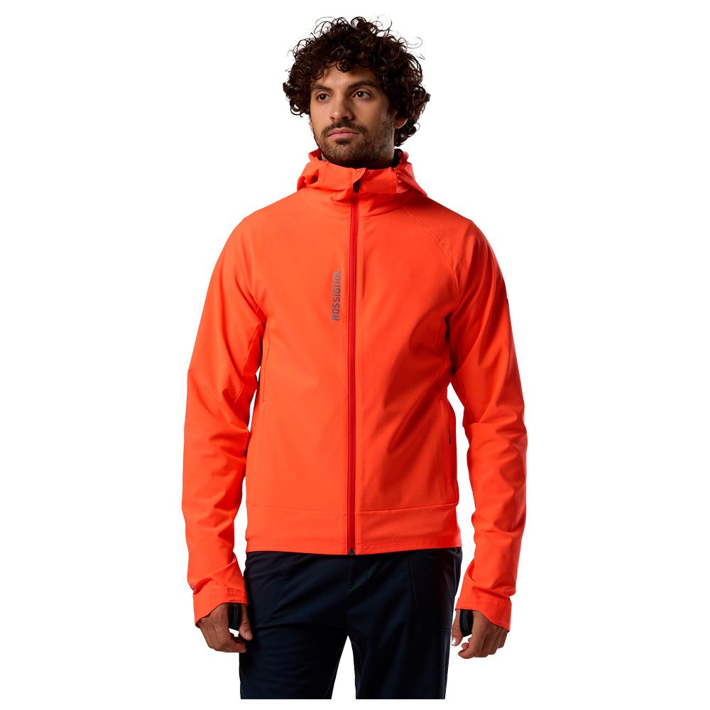 Rossignol - Venon Wind Hoodie Neon Red - S - Cross-country ski jacket