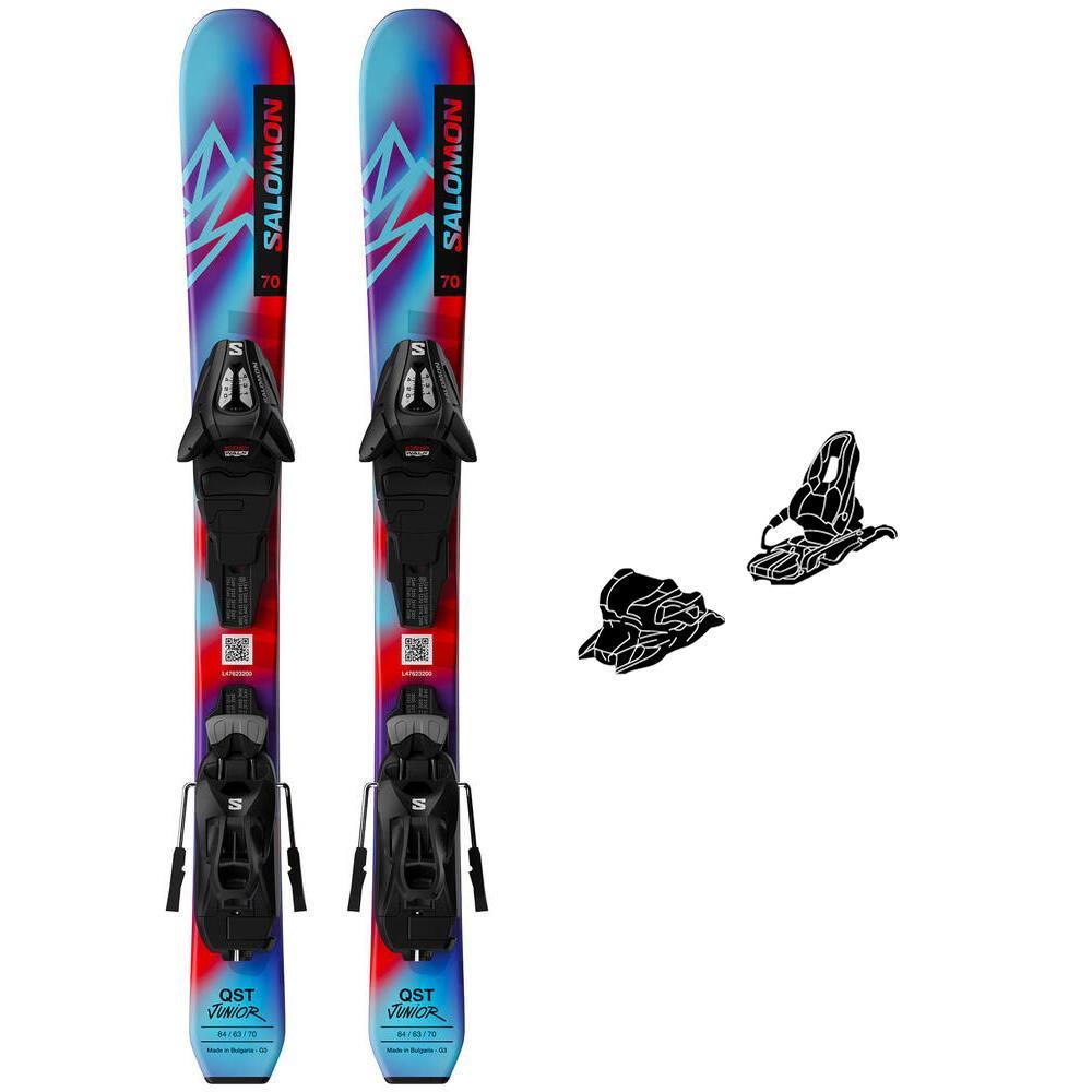 Salomon - Pack Ski L Qst Jr Xs - 80 + L C5 Gw J75 Black Silver - Ski - Größe 80 - Schwarz - Glisshop.de