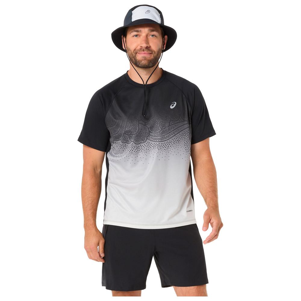 Asics - Road Fade Short Sleeve Black Cream - S - Trail tee-shirt