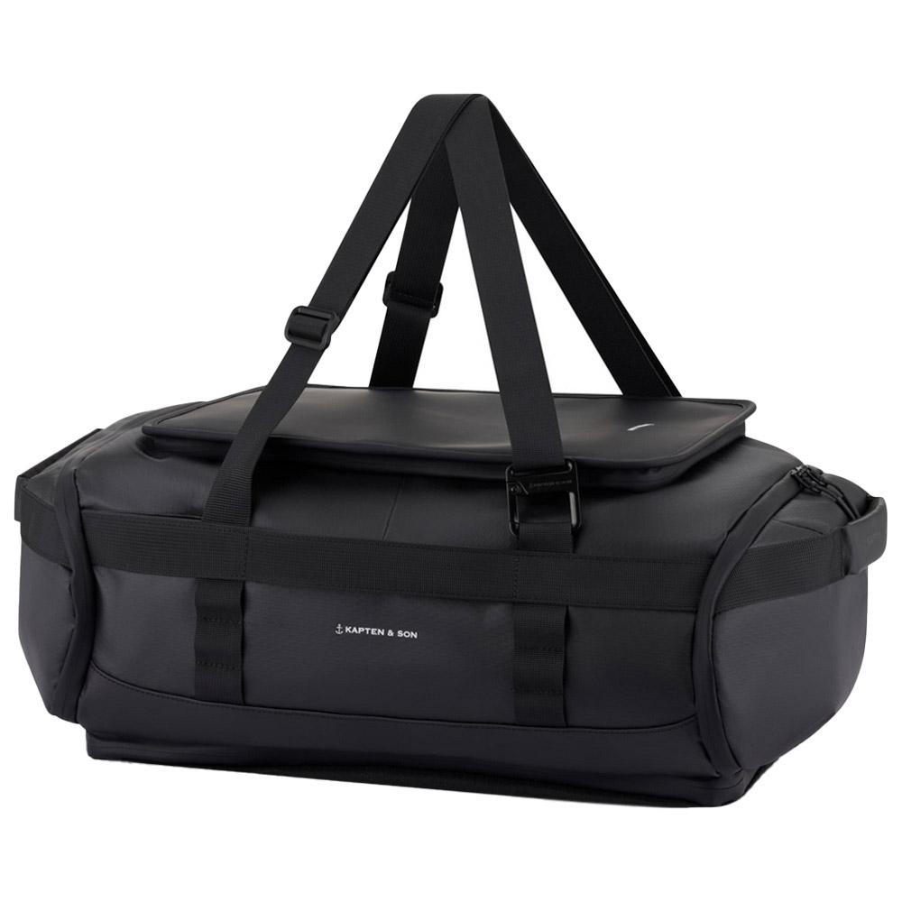 Kapten & Son - Lisbon Duffle Backpack Small 33L All Black - Seesack - Schwarz - Glisshop.de
