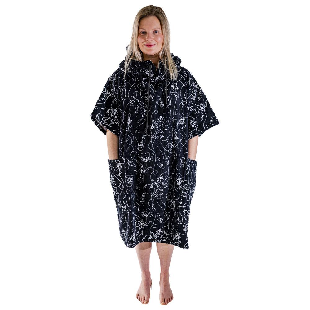 All-In - Women T Poncho Oneline White - Changing Robe
