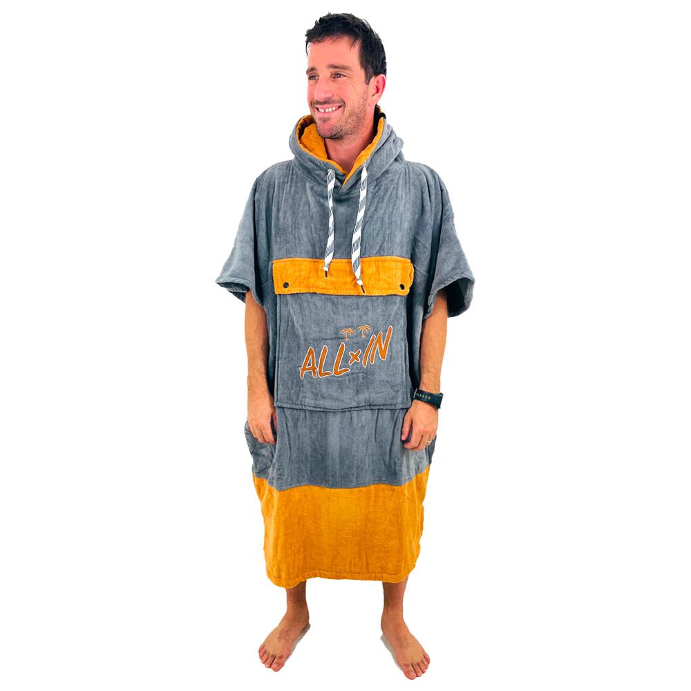 All-In - V-Poncho Men Beach Crew Grey Occre - Changing Robe
