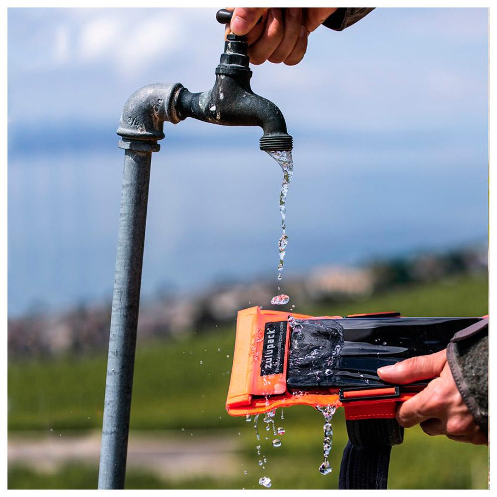 Housse étanche ZULUPACK Pour Téléphone - Taille Universelle, Submersible 10m, Brassard Et Sangle Inclus, Couleur Orange