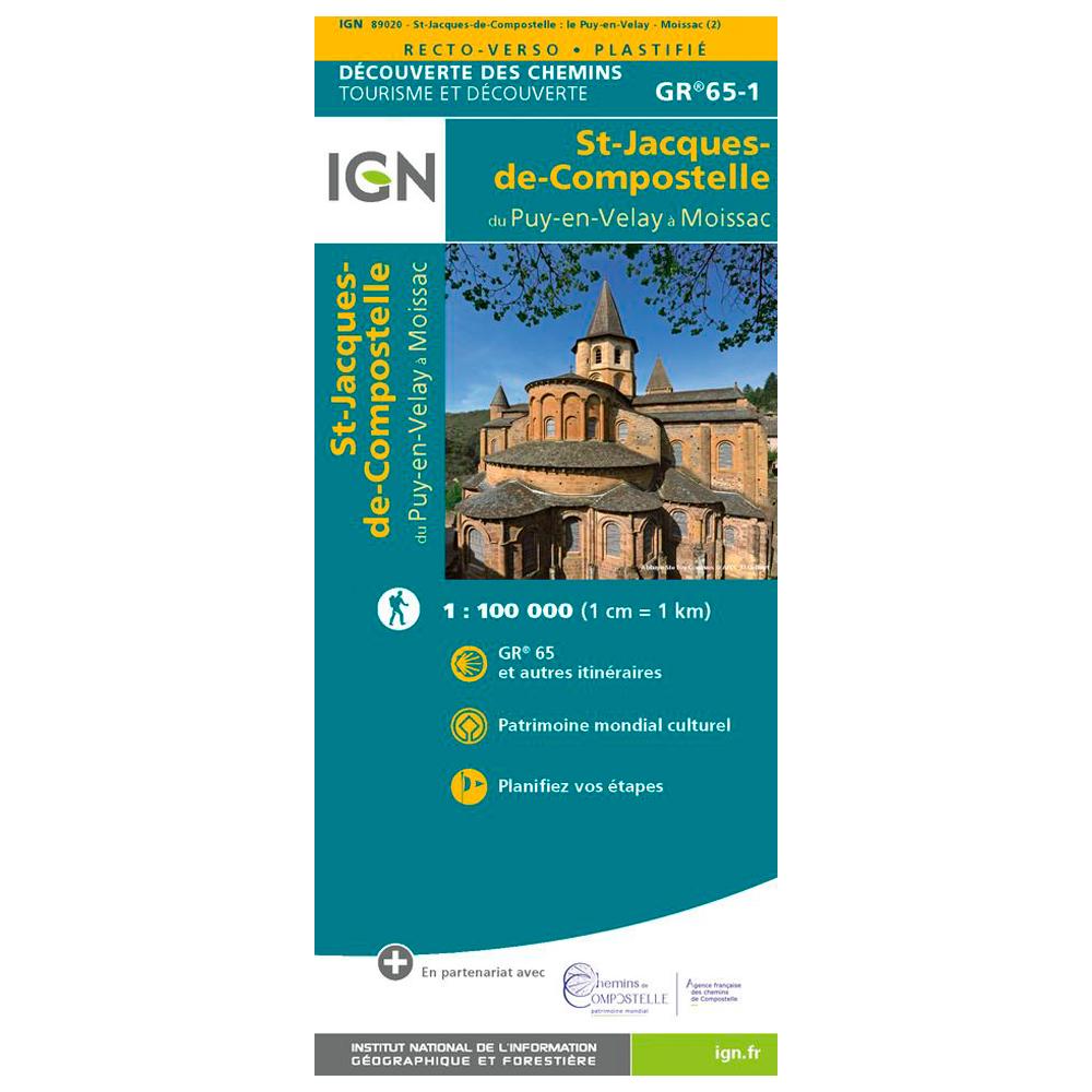 IGN - St Jacques de Compostelle Du Puy-En-Velay A Moissac - Map