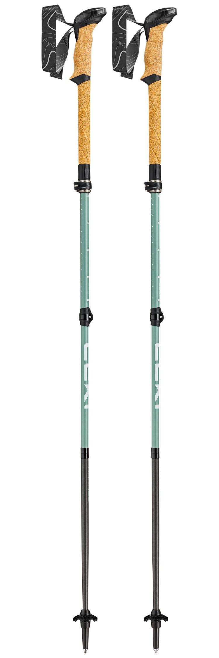 Leki - Makalu Fx Carbon Compact 100-120 cm Natural Carbon Grey Green White - Poles