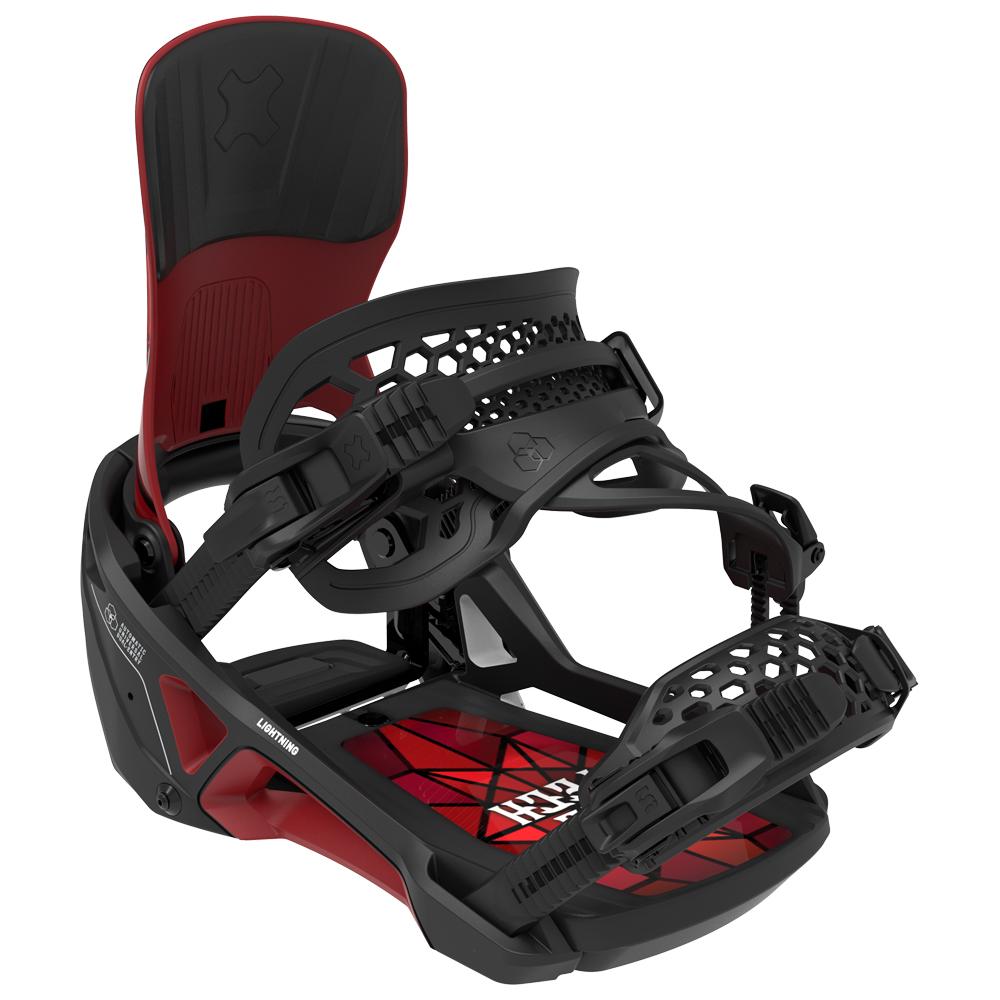 Bent Metal - Lightning Supermatic Black Red - L - Snowboard binding