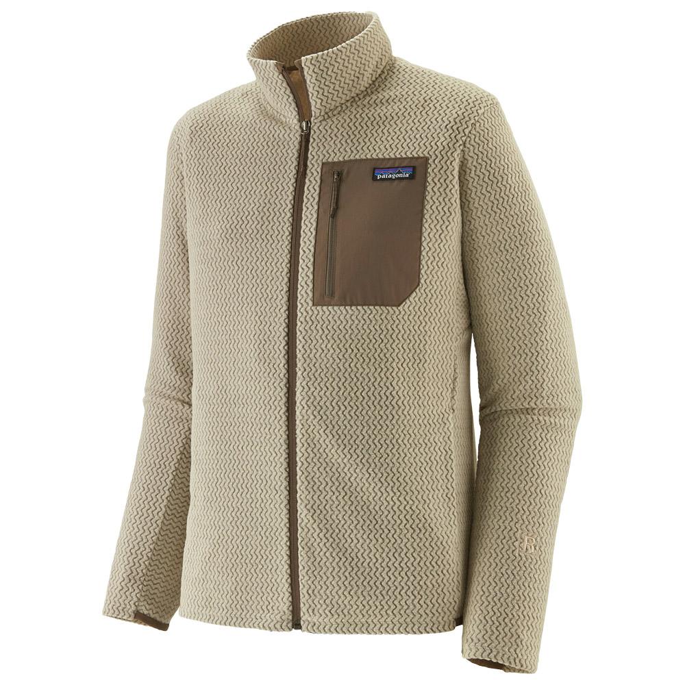 Patagonia - M's R1 Air Jacket Pelican - L - Fleece - Größe L - Beige - Herren - Glisshop.de