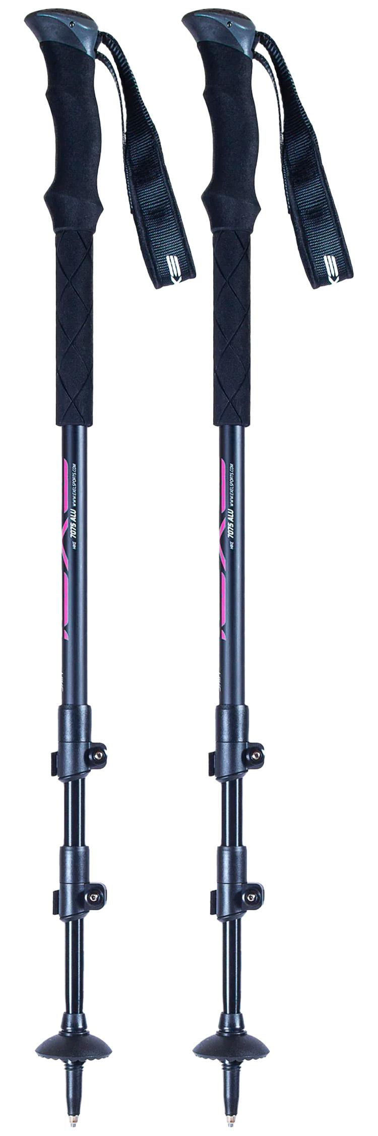 Exel - Hike Alu 100-135 Black Pink - Hiking poles