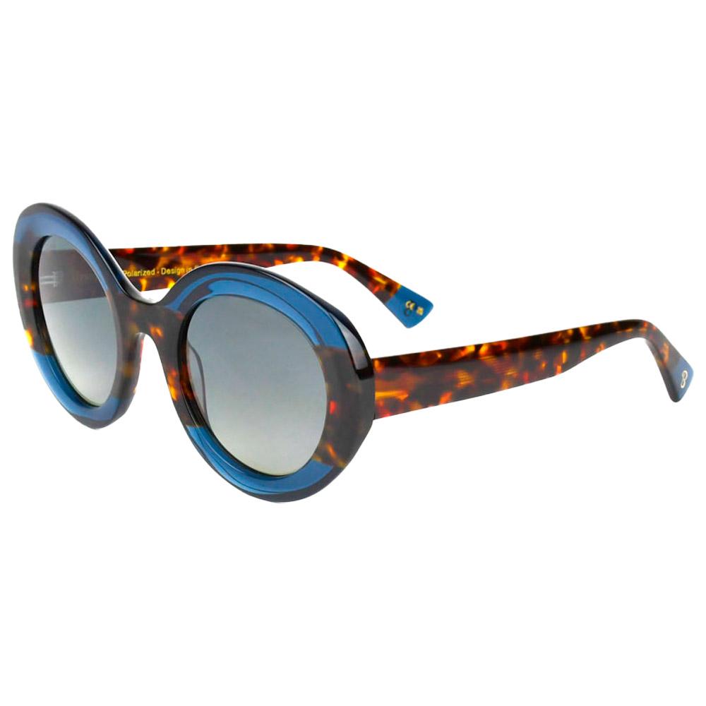 Binocle Eyewear - Bianca Shiny Tortoise Grey Blue Gradient Grey Polarized - Sonnenbrille - Blau - Damen - Glisshop.de