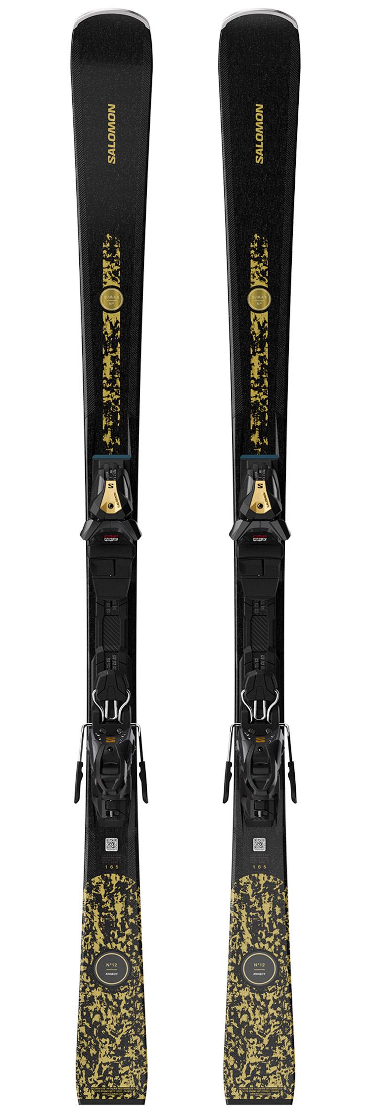 Salomon - Pack Ski E S/Max N°12 - 160 + E Mi11 Gw Beluga Met Gold Black - Ski