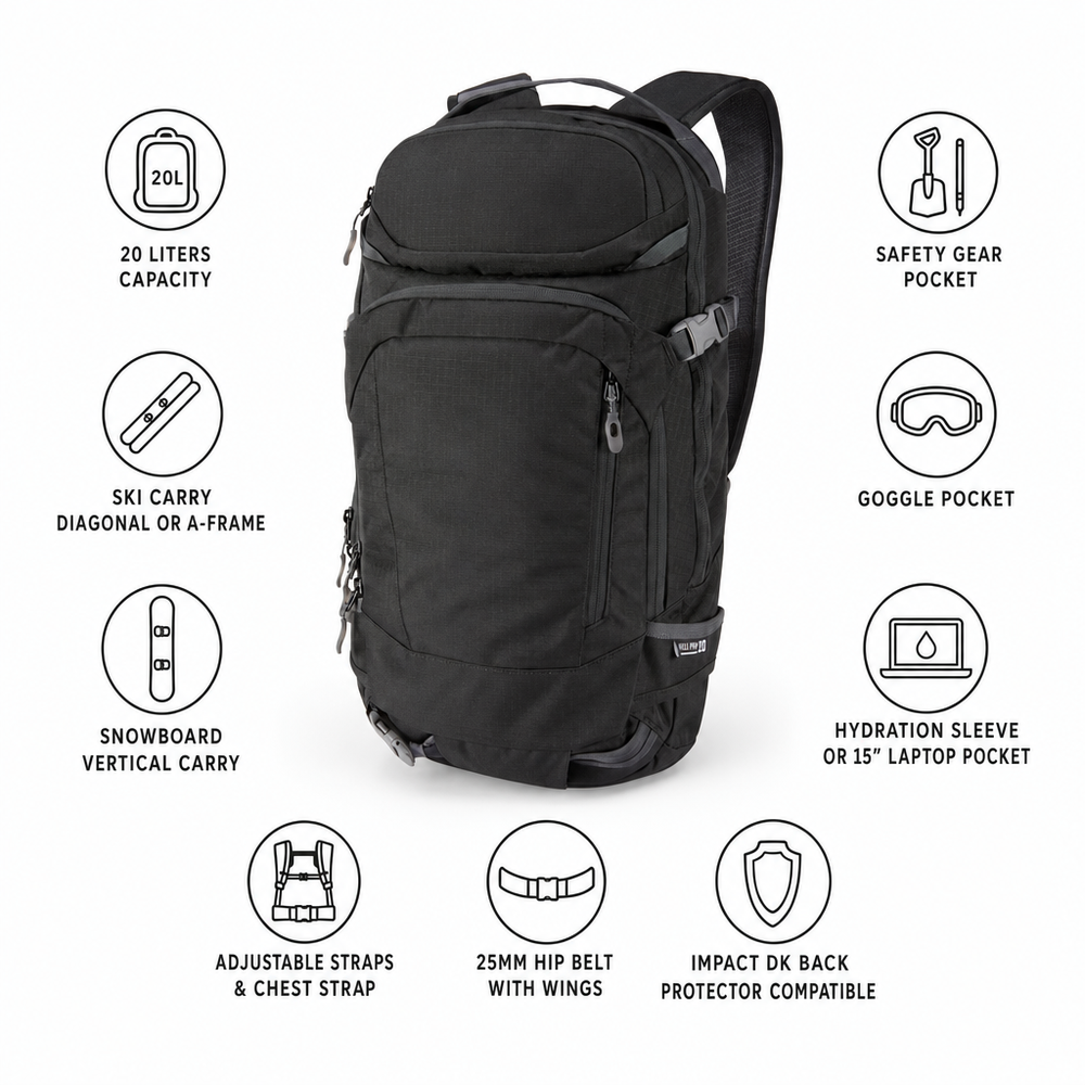 Dakine Backpack Heli Pro 20L Black - Winter 2026 | Glisshop
