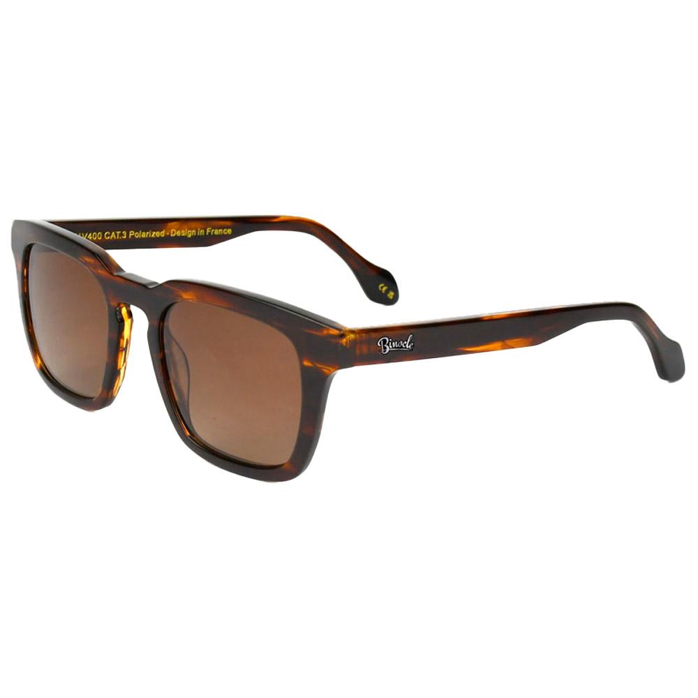 Binocle Eyewear - Matt Shiny Brown Wood Gradient Brown Polarized - Sonnenbrille - Braun - Herren - Glisshop.de