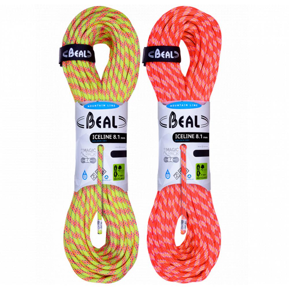 Beal - Ice Line 8.1mm Golden Dry (pack of 2) Emeraude Orange - 60 - Rope